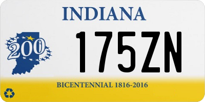 IN license plate 175ZN