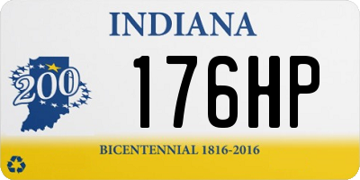 IN license plate 176HP