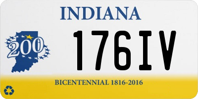 IN license plate 176IV