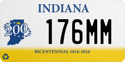 IN license plate 176MM