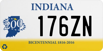 IN license plate 176ZN