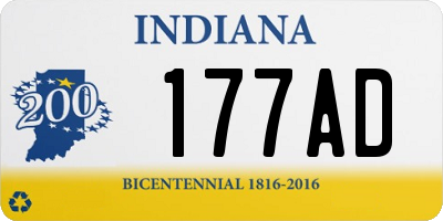 IN license plate 177AD