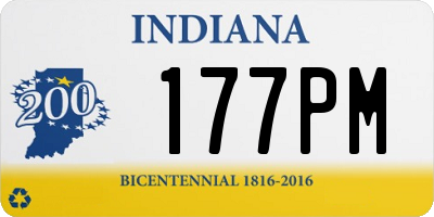 IN license plate 177PM