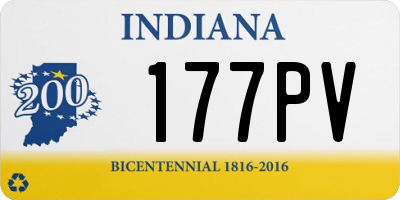 IN license plate 177PV