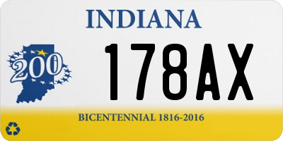 IN license plate 178AX