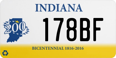 IN license plate 178BF