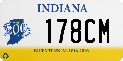 IN license plate 178CM