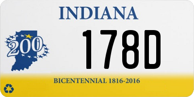 IN license plate 178D