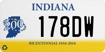 IN license plate 178DW