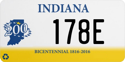 IN license plate 178E