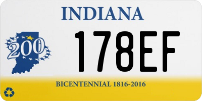 IN license plate 178EF