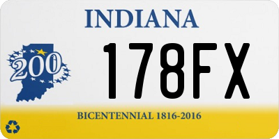 IN license plate 178FX