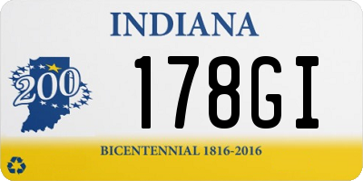 IN license plate 178GI