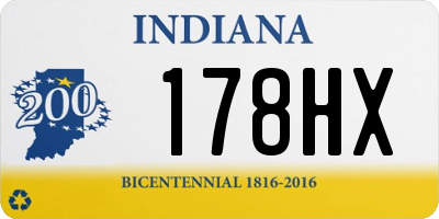 IN license plate 178HX