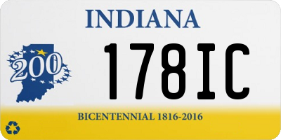 IN license plate 178IC