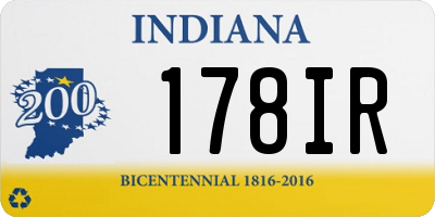 IN license plate 178IR