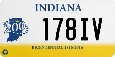 IN license plate 178IV