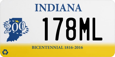 IN license plate 178ML