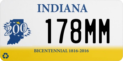 IN license plate 178MM