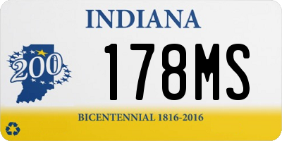 IN license plate 178MS