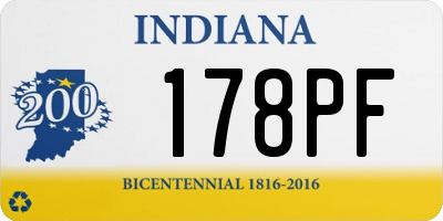 IN license plate 178PF