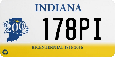 IN license plate 178PI