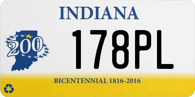 IN license plate 178PL