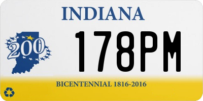 IN license plate 178PM