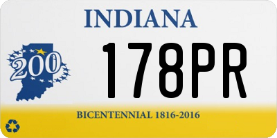 IN license plate 178PR