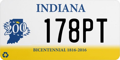 IN license plate 178PT