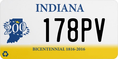 IN license plate 178PV