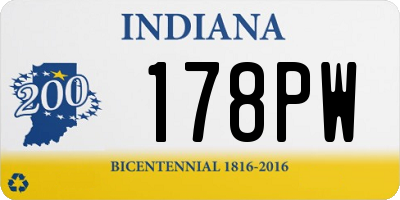 IN license plate 178PW