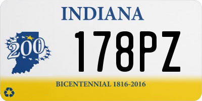 IN license plate 178PZ