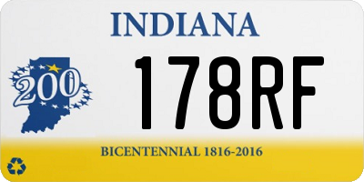 IN license plate 178RF