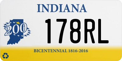 IN license plate 178RL
