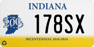 IN license plate 178SX