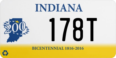 IN license plate 178T