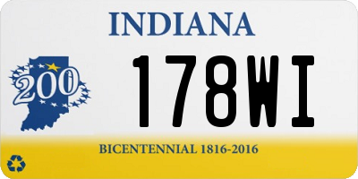 IN license plate 178WI