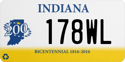 IN license plate 178WL
