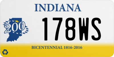 IN license plate 178WS