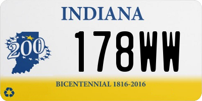 IN license plate 178WW
