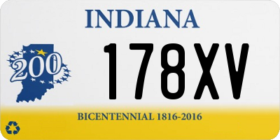 IN license plate 178XV