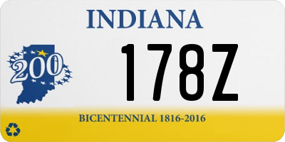 IN license plate 178Z