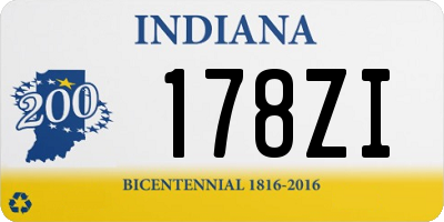 IN license plate 178ZI