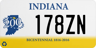 IN license plate 178ZN