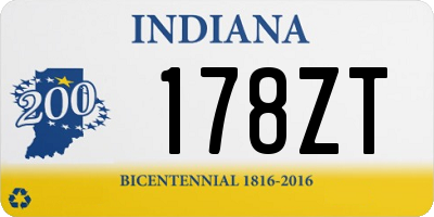 IN license plate 178ZT