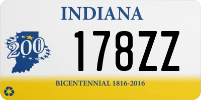 IN license plate 178ZZ