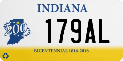 IN license plate 179AL