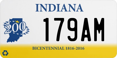 IN license plate 179AM