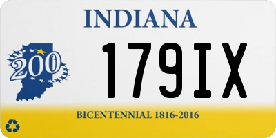 IN license plate 179IX